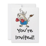 funny boxing fighting bull bullfighter cartoon personalized announcement