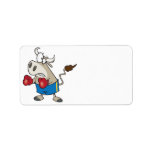 funny boxing fighting bull bullfighter cartoon custom address labels