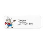 funny boxing fighting bull bullfighter cartoon custom return address label