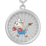 funny boxing fighting bull bullfighter cartoon jewelry