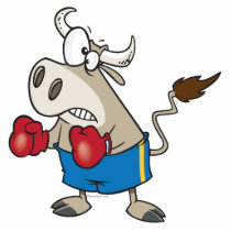 funny boxing fighting bull bullfighter cartoon photo sculpture