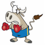 funny boxing fighting bull bullfighter cartoon photo sculptures