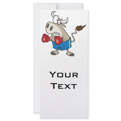 funny boxing fighting bull bullfighter cartoon rack cards by tooni_dooni