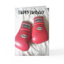Funny Boxing Gloves Birthday Card