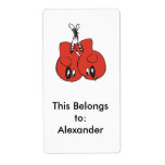 funny boxing gloves with black eyes cartoon shipping labels
