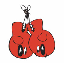 funny boxing gloves with black eyes cartoon photo sculptures