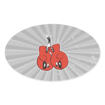funny boxing gloves with black eyes cartoon sticker