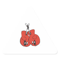 funny boxing gloves with black eyes cartoon triangle stickers