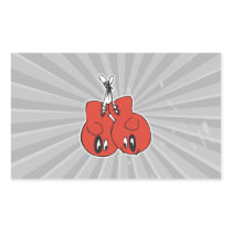 funny boxing gloves with black eyes cartoon rectangular sticker