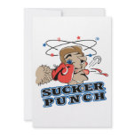 funny boxing sucker punch cartoon personalized invite