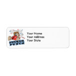 funny boxing sucker punch cartoon return address label