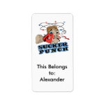 funny boxing sucker punch cartoon personalized address labels