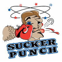 funny boxing sucker punch cartoon photo sculpture
