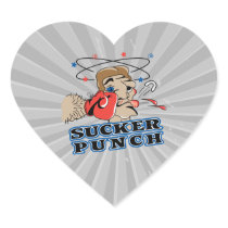 funny boxing sucker punch cartoon heart sticker