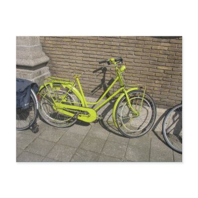 Funny Bright Yellow Bicycle Postcard by hollandshop
