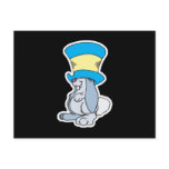 funny bunny in big hat postcards