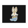 funny bunny in easter egg postcard