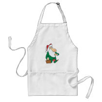 funny businessman santa claus cartoon apron