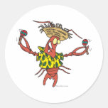 funny calypso lobster round sticker