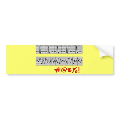 Funny Cardiac Rhythm Strip Gifts Bumper Sticker by ProfessionalDesigns