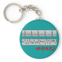 Funny Cardiac Rhythm Strip Gifts Key Chains