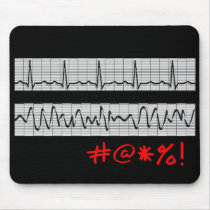 Funny Cardiac Rhythm Strip Gifts Mouse Pads