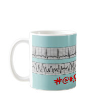 Funny Cardiac Rhythm Strip Gifts Coffee Mugs