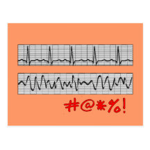 Funny Cardiac Rhythm Strip Gifts Post Cards