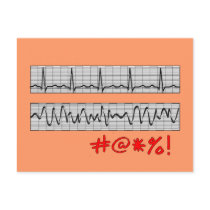 Funny Cardiac Rhythm Strip Gifts Post Cards