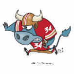 funny cartoon bull playing football acrylic cut out