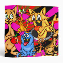 Funny Cartoon Cat Binder