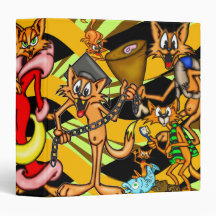 Funny Cartoon Cat Binder