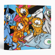 Funny Cartoon Cat Binder