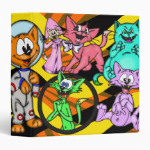 Funny Cartoon Cat Binder