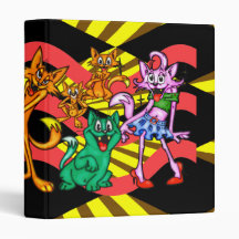 Funny Cartoon Cat Binder