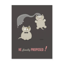 Funny Cartoon Cats - Save the Date postcard