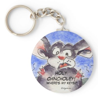 Funny Cartoon Chinchilla Cute Keychains by zooogle