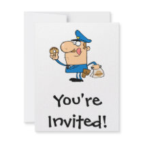 funny cartoon cop eating doughnuts custom announcement