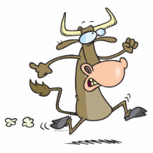 funny cartoon cow on the run moove photo sculptures