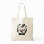 Funny Cartoon Cow with Pink Nose Tote Bag