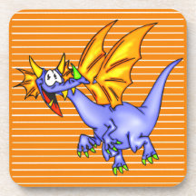 Funny Cartoon Dragon Cork Coaster