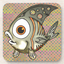 Funny Cartoon Fish Cork Coaster