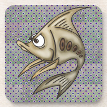 Funny Cartoon Fish Cork Coaster