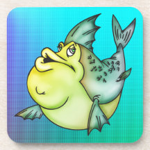 Funny Cartoon Fish Cork Coaster
