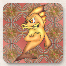 Funny Cartoon Fish Cork Coaster