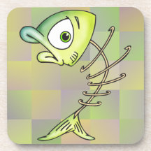 Funny Cartoon Fish Cork Coaster