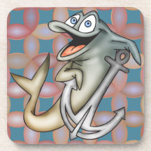Funny Cartoon Fish Cork Coaster