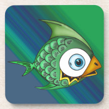 Funny Cartoon Fish Cork Coaster