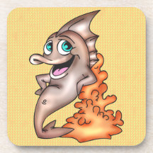 Funny Cartoon Fish Cork Coaster