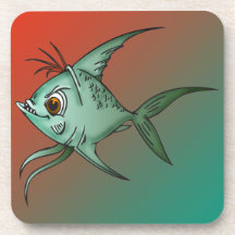 Funny Cartoon Fish Cork Coaster
